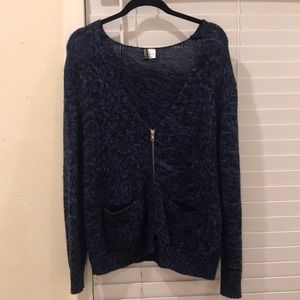 Blue Cardigan w/ Zipper